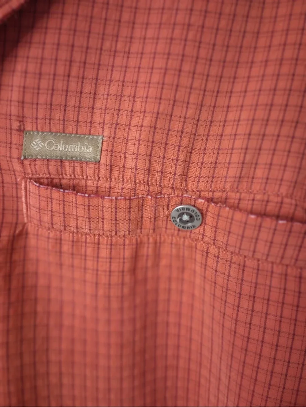 Columbia Sportswear Men's Shirt Orange Short Sleeve Fishing Outdoors M Button